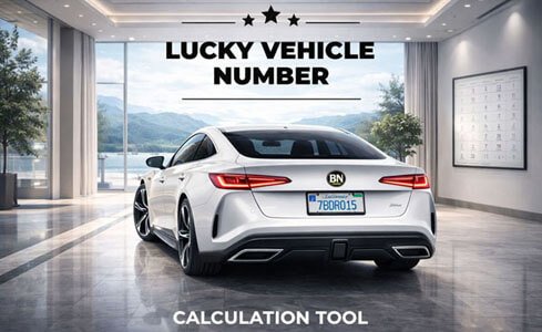 Lucky vehicle number calculator – car number plate numerology illustration